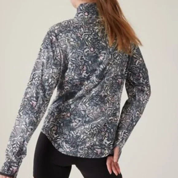 Athleta Run With It Jacket Kinetic Abstract Multicolor Zip Up Size XL - Picture 2 of 9